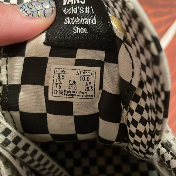 Vans Custom Sk8 Hi High Top Checker Board Vans - Picture 5 of 5